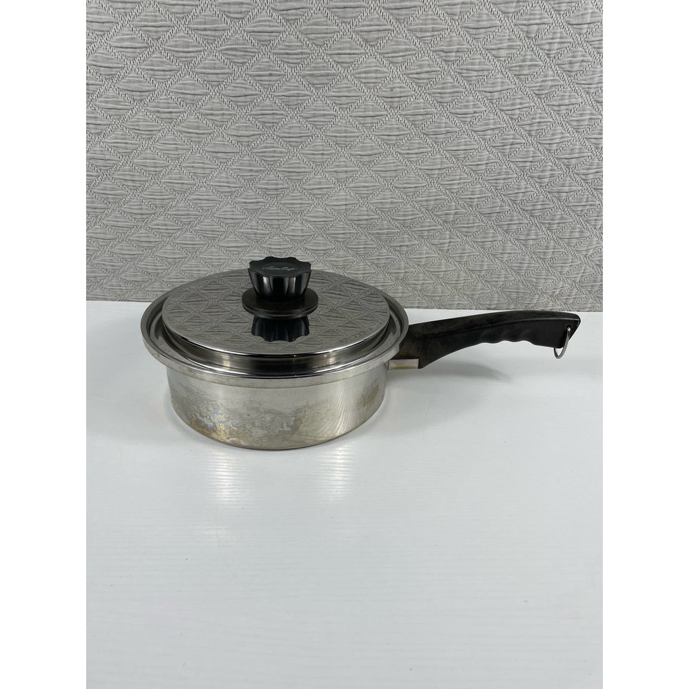 Vintage Luster Craft 2 Quart Saucepan Made In USA 3 Ply Stainless Steel